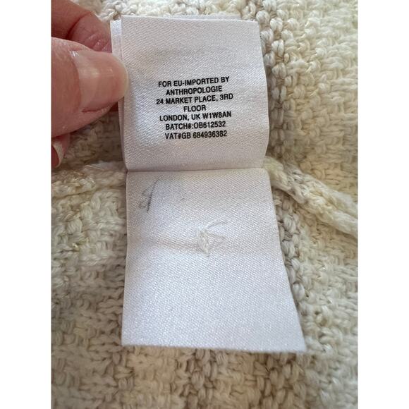 Anthropologie Moth Open Front Cropped Cardigan sweater Off White S - Picture 9 of 9